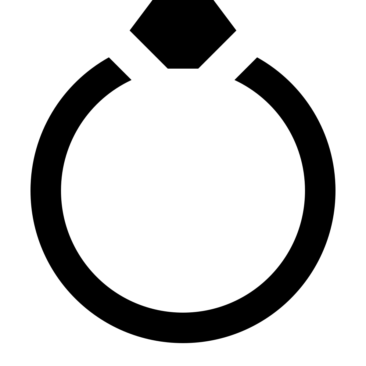 deco glyph style diamond ring icon