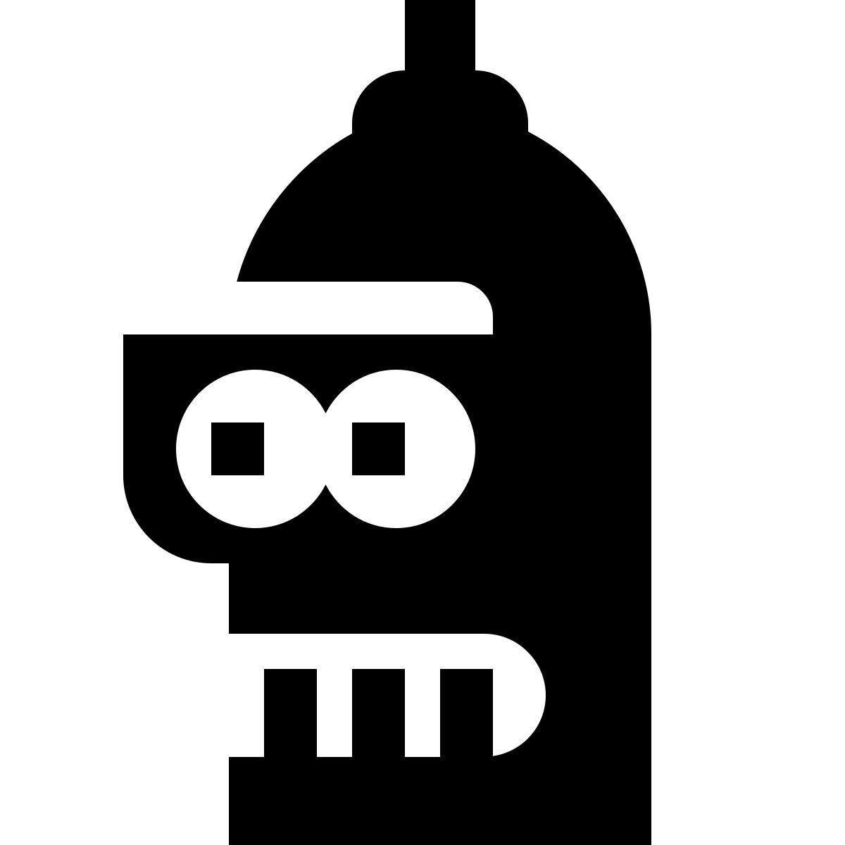 deco glyph style futurama bender icon