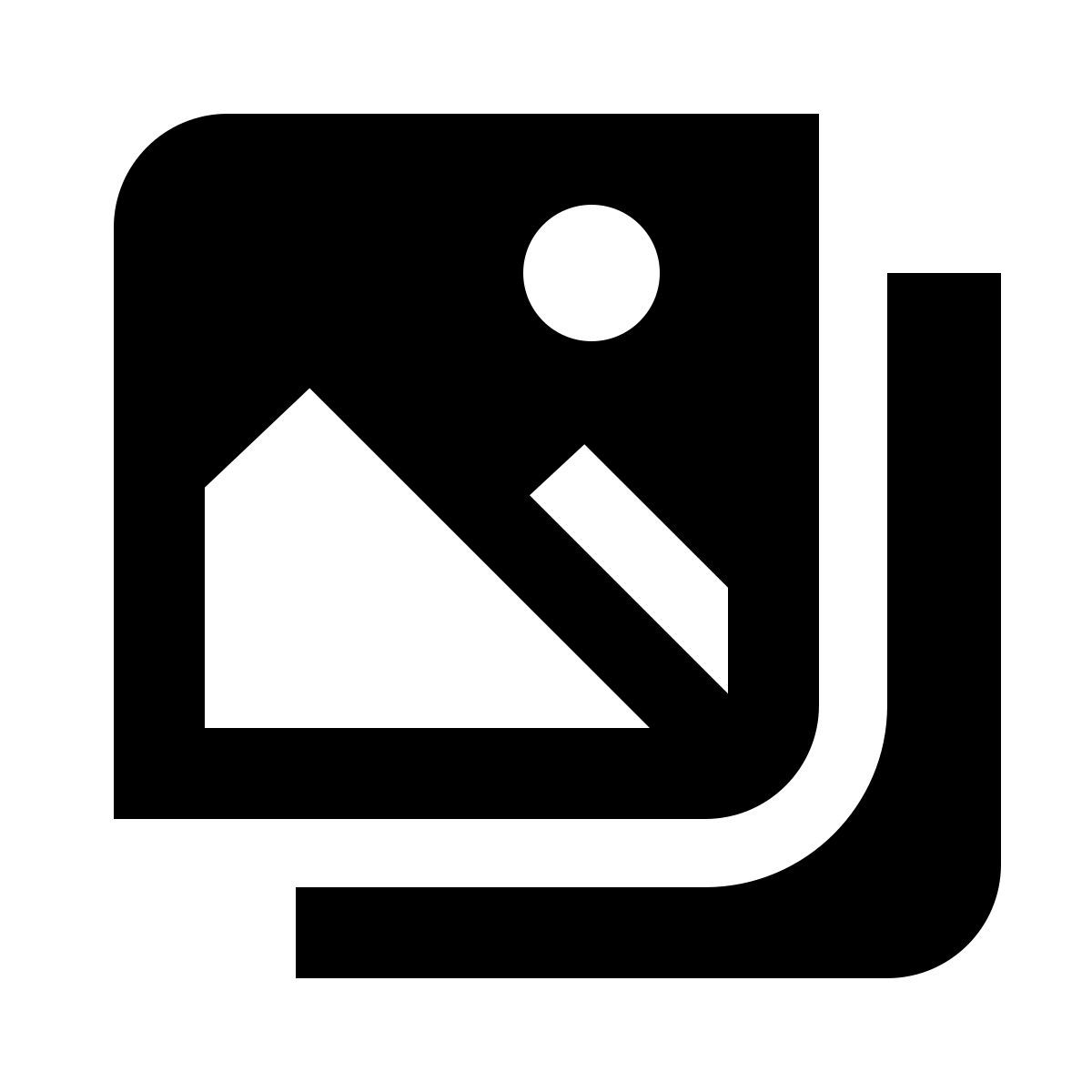 deco glyph style pila de fotos icon