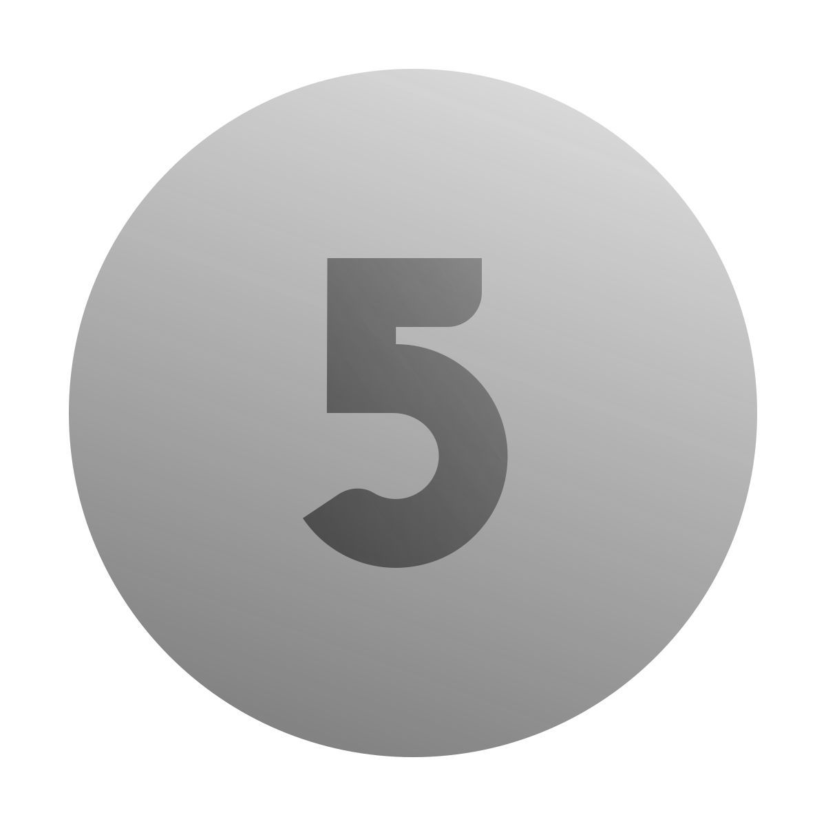 deco duotone style circled 5 icon