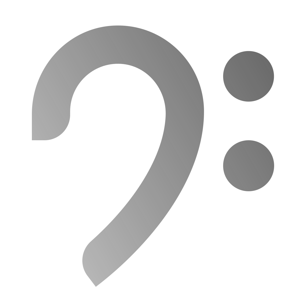 deco duotone style bass clef icon