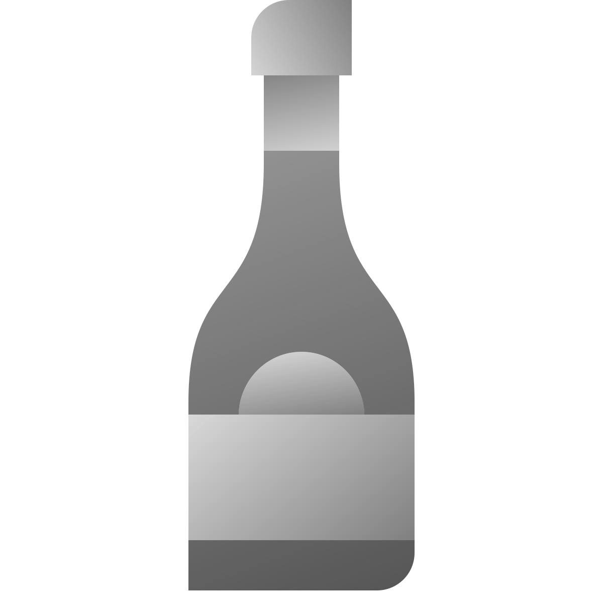 deco duotone style champagne bottle icon