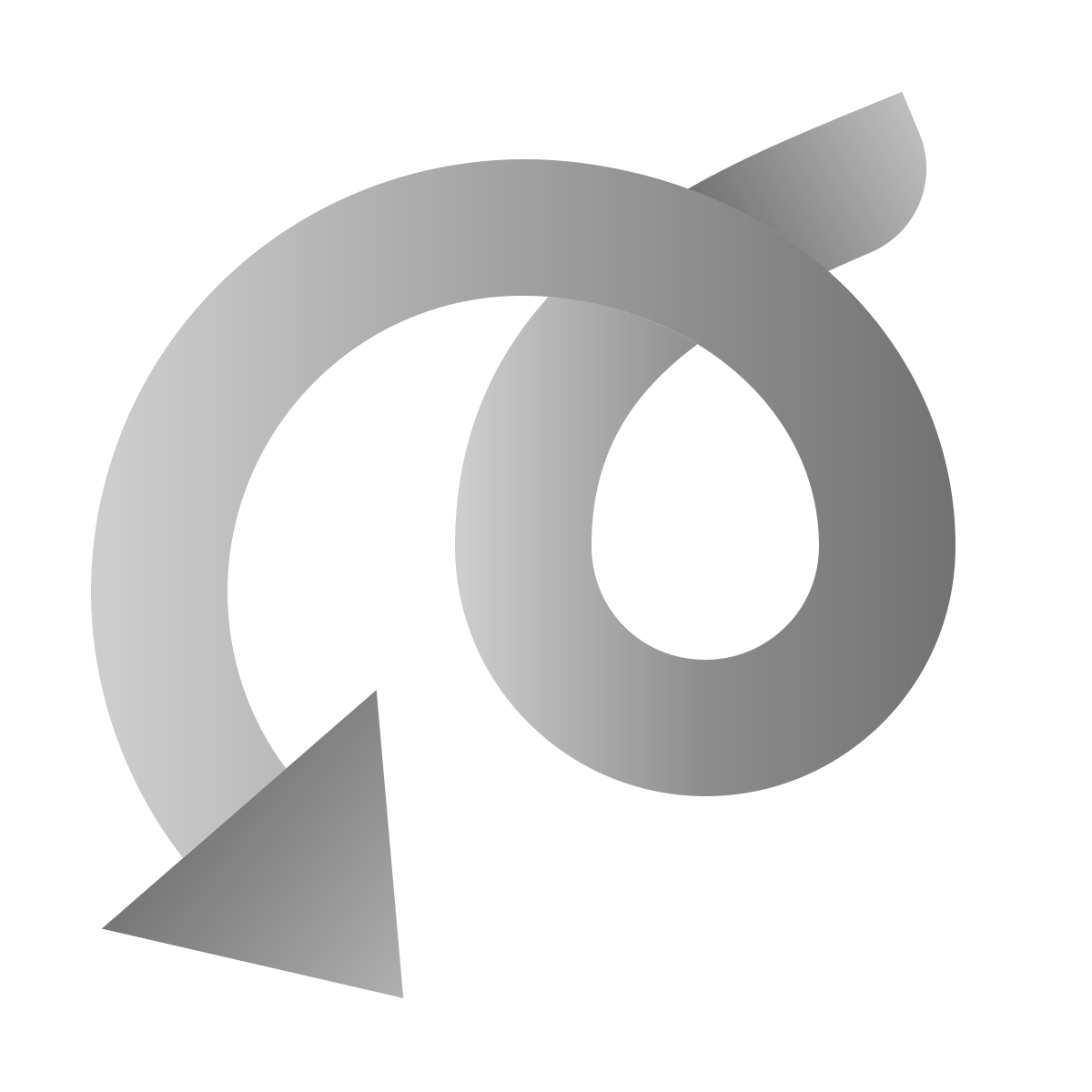 deco duotone style curly arrow icon