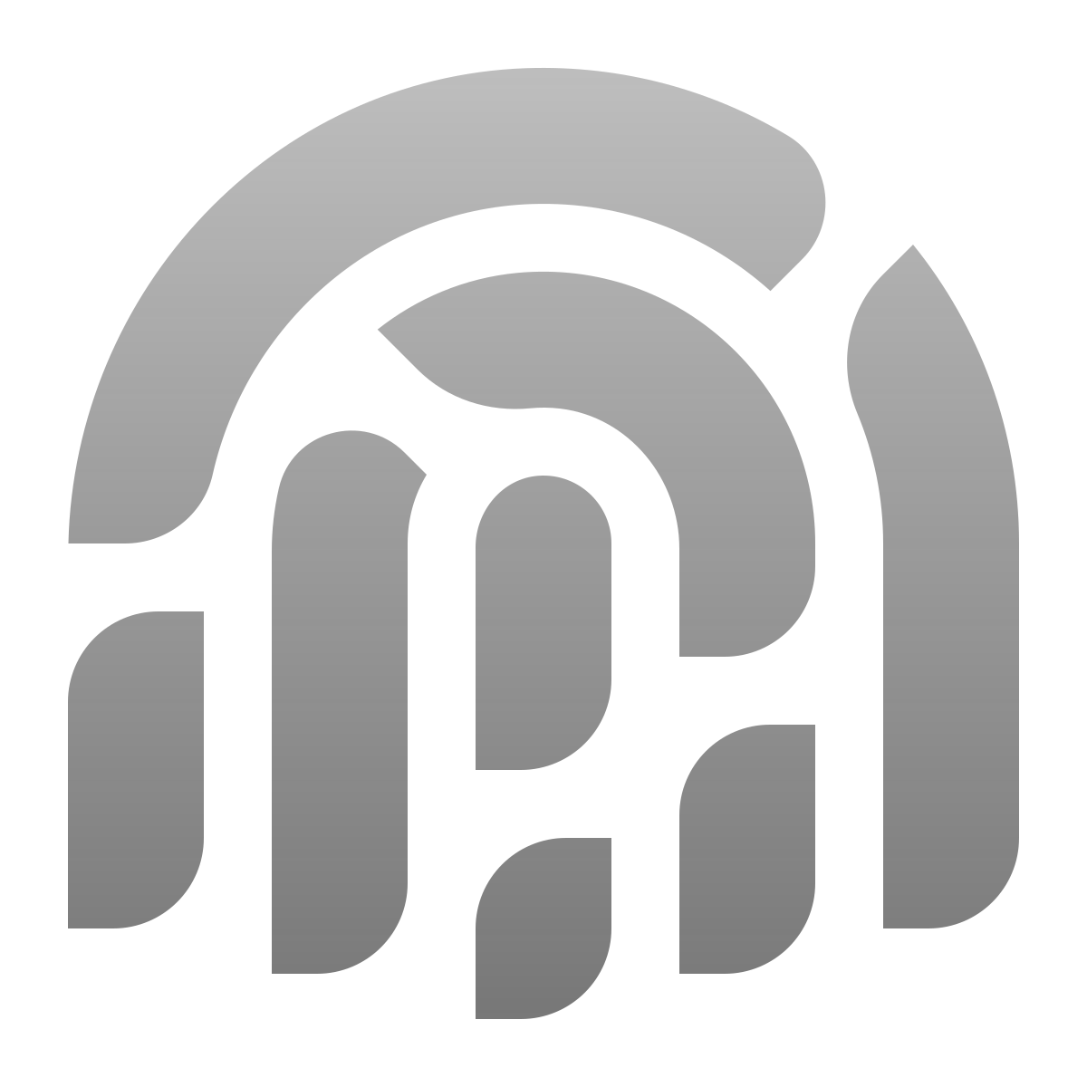 deco duotone style fingerprint icon