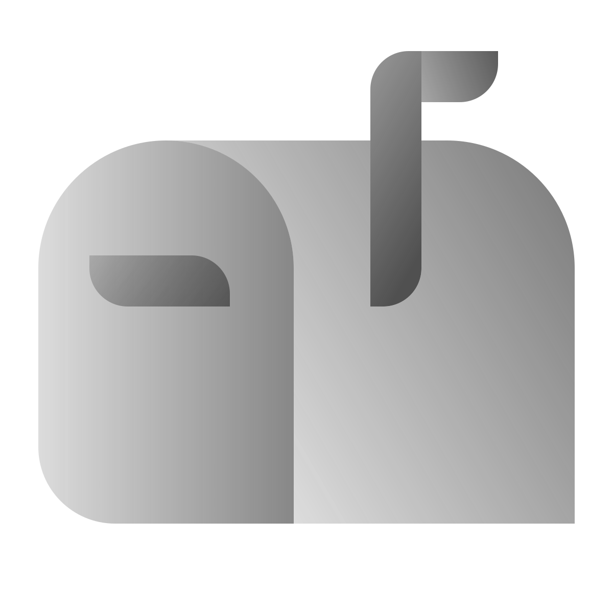 deco duotone style mailbox closed flag up icon
