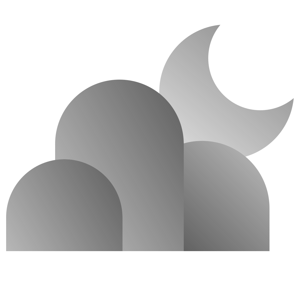 deco duotone style partly cloudy night icon
