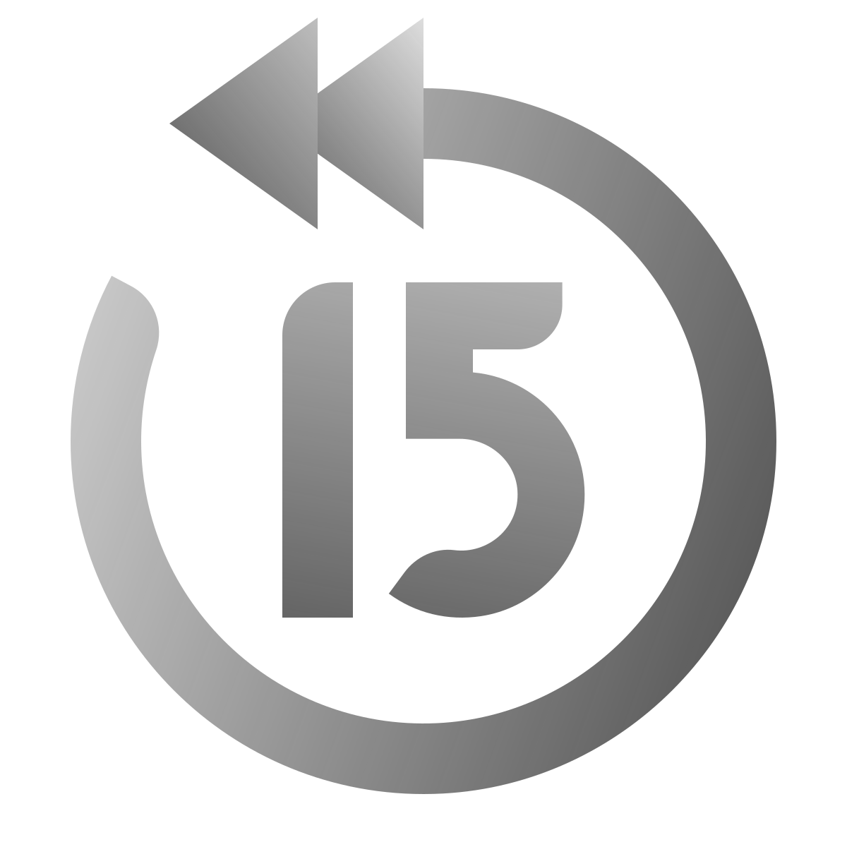 deco duotone style skip 15 seconds back icon