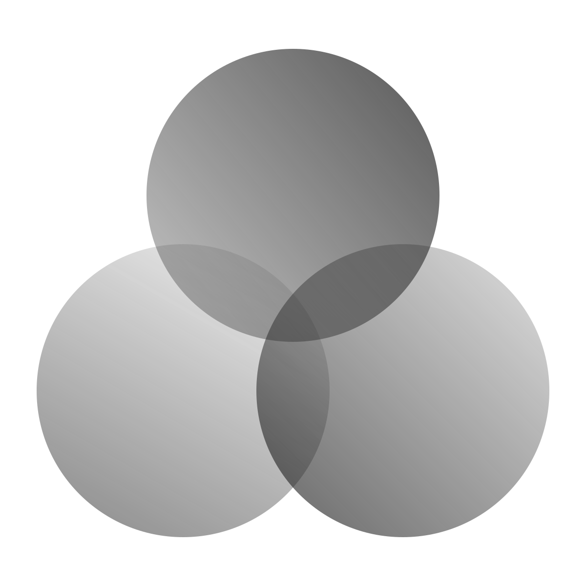 deco duotone style venn diagram icon