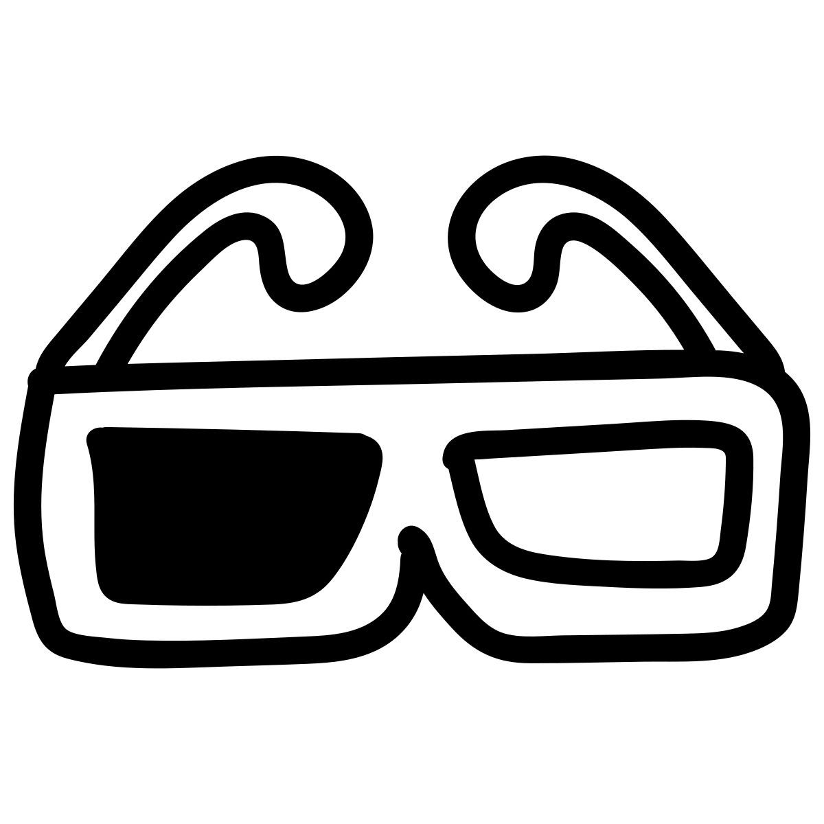doodle line style gafas 3d icon