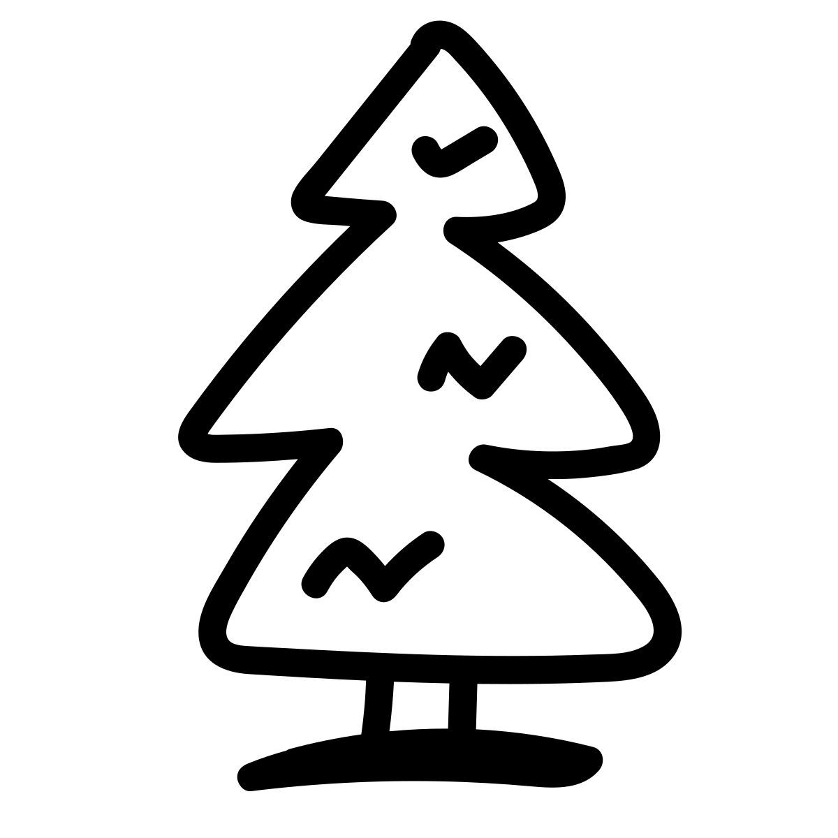 doodle line style fir icon