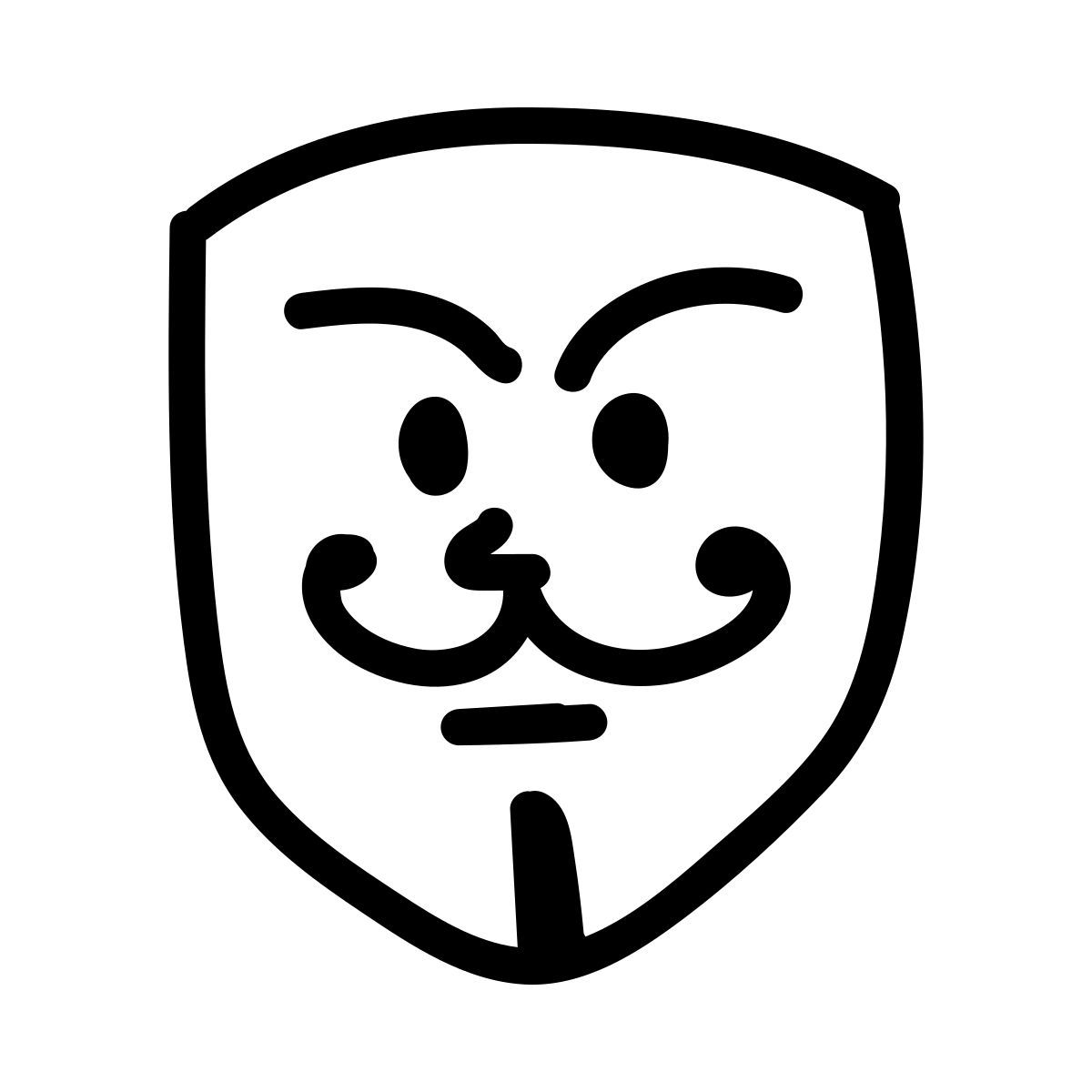 doodle line style 익명 마스크 icon