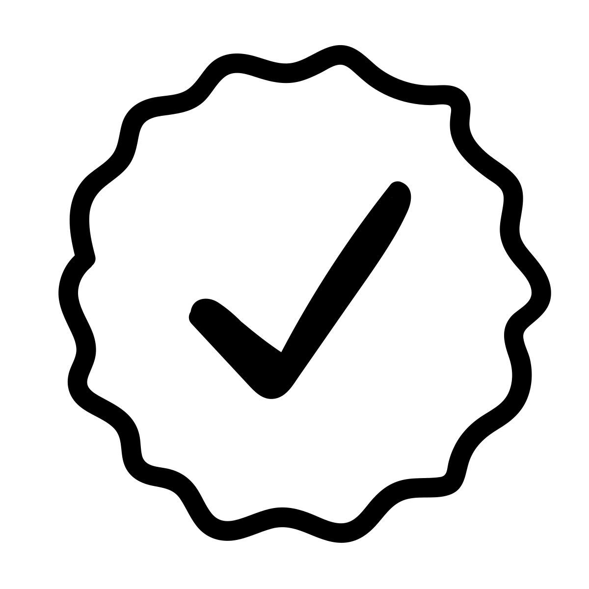 doodle line style approval icon