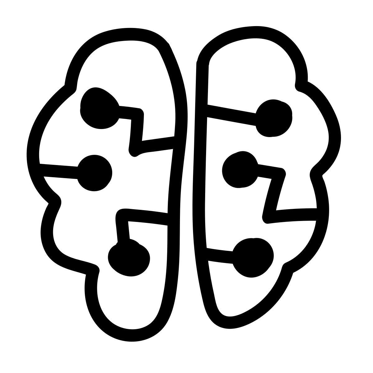 doodle line style artificial intelligence brain icon