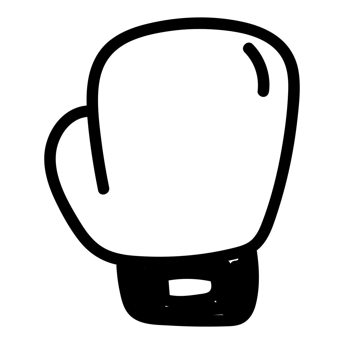 doodle line style boxing glove icon