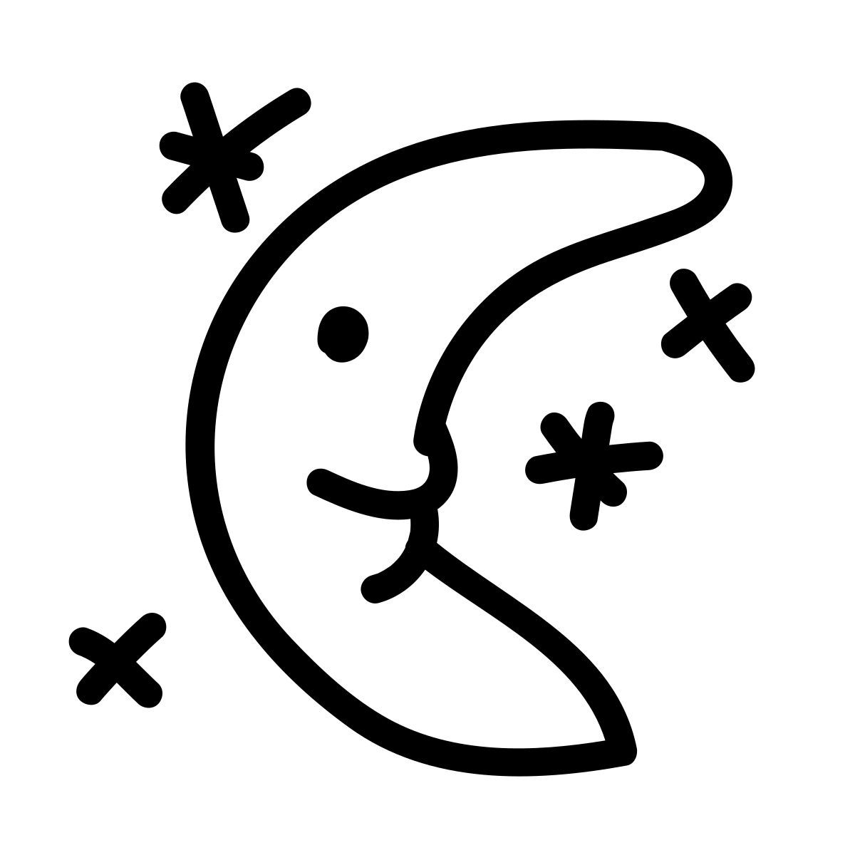 doodle line style 밝은 달 icon