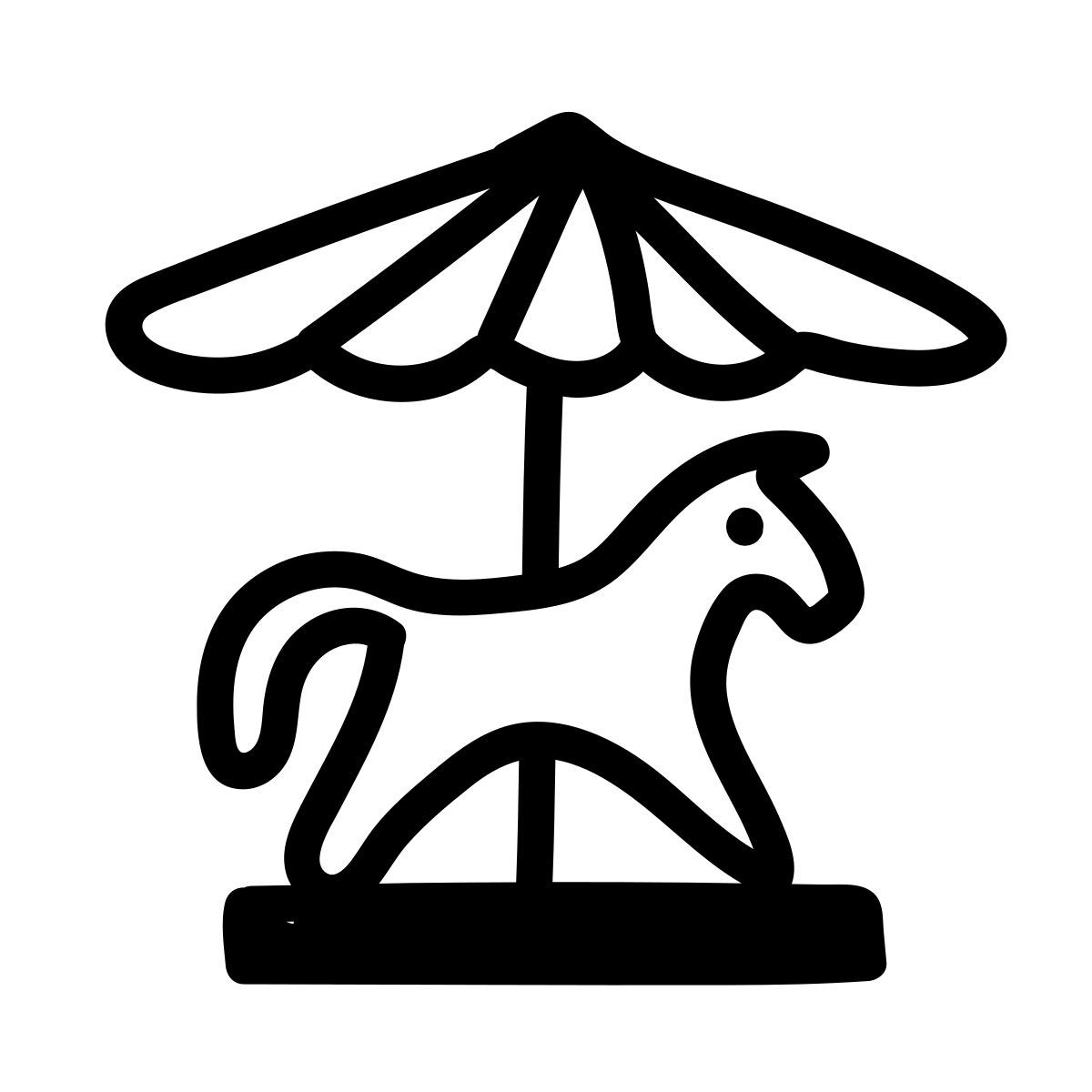 doodle line style 旋转木马 icon