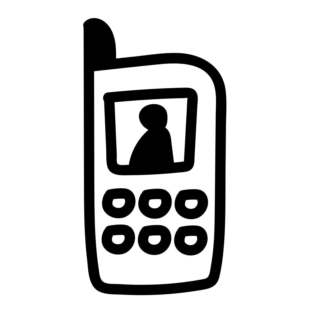 doodle line style téléphone portable icon