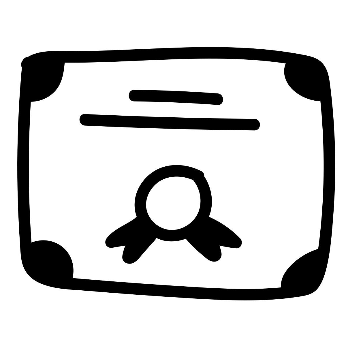 doodle line style 1文凭 icon