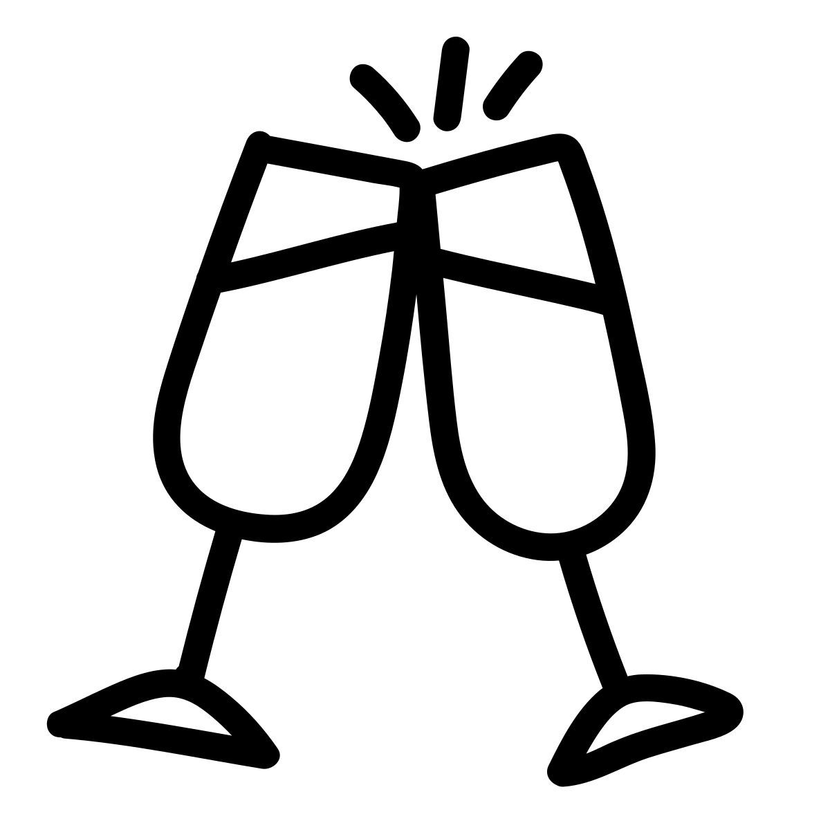 doodle line style champagne icon