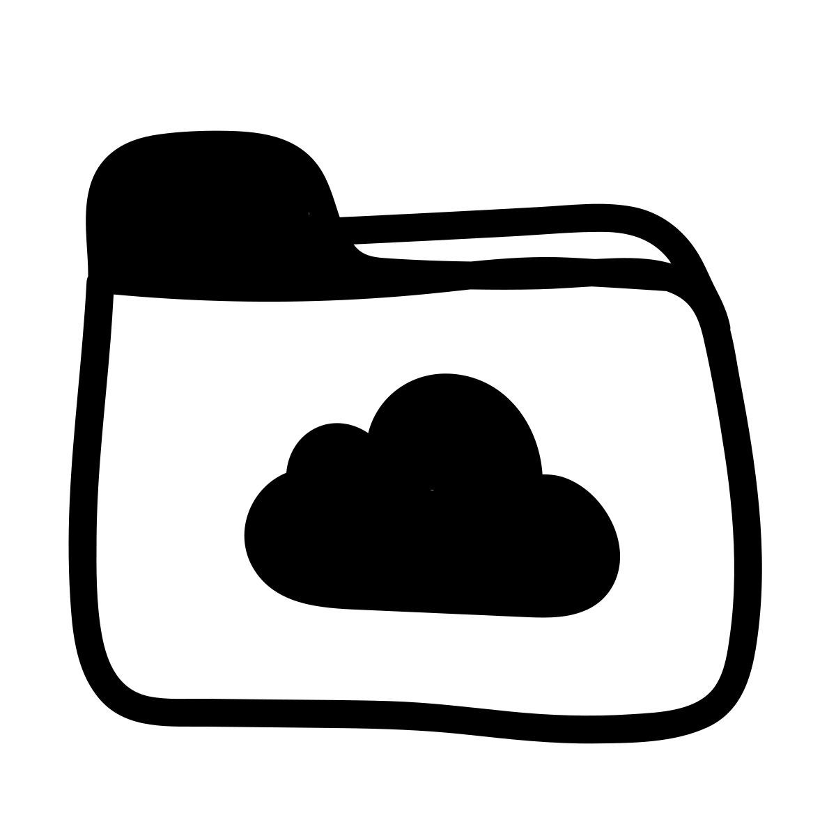 doodle line style cloud folder icon