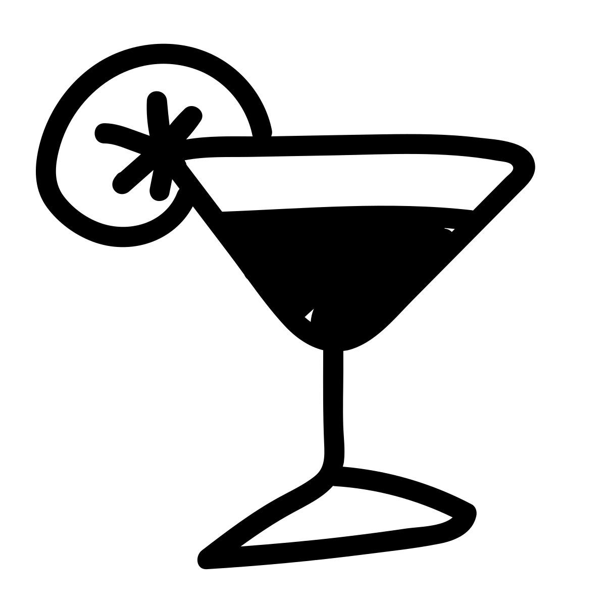 doodle line style cocktail icon