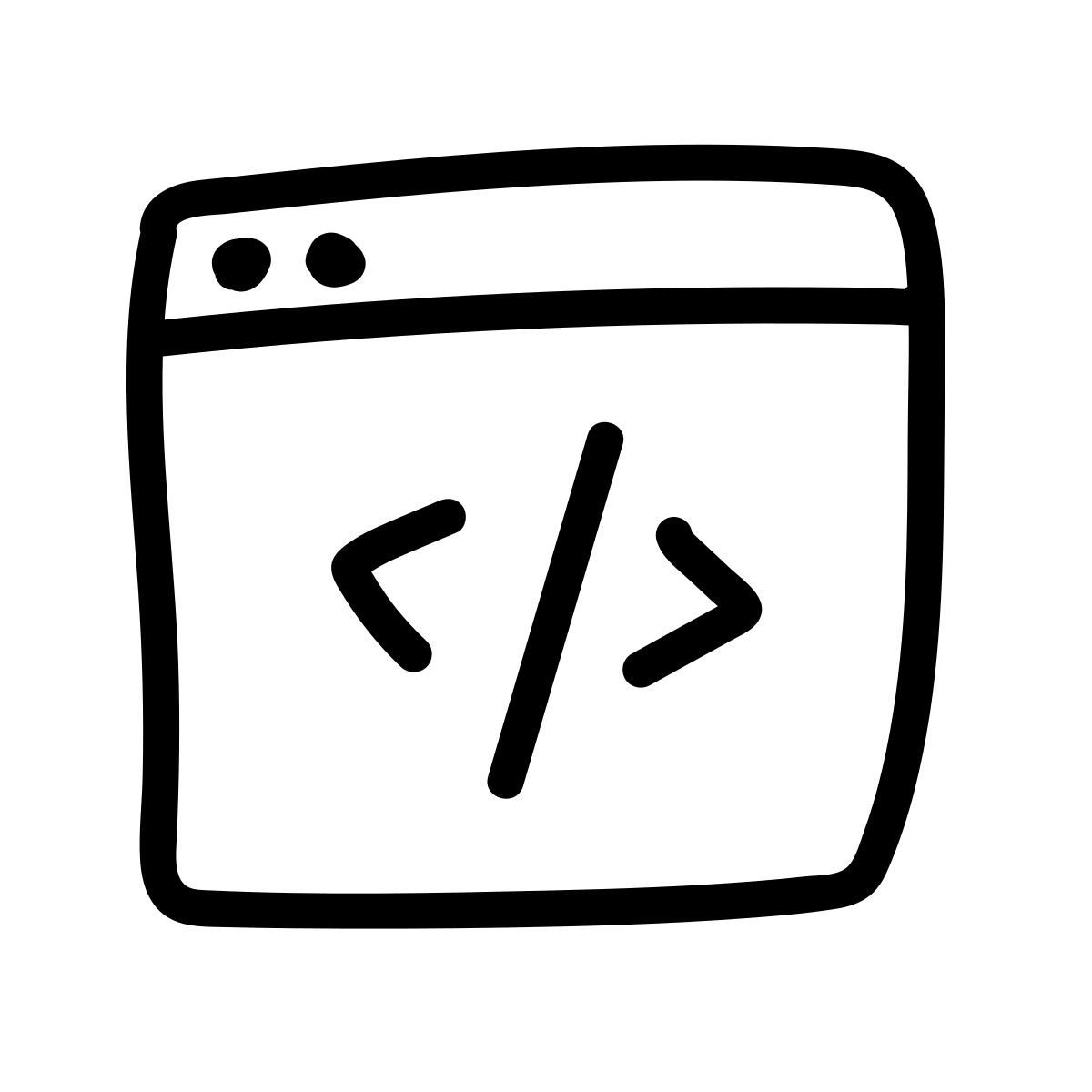 doodle line style code icon