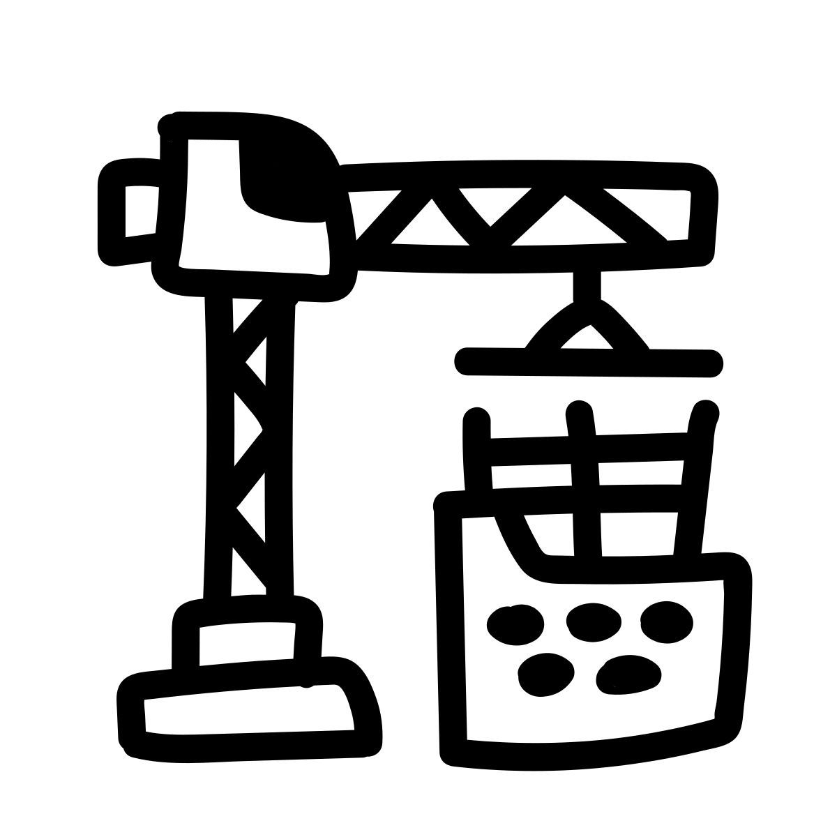 doodle line style constructing icon