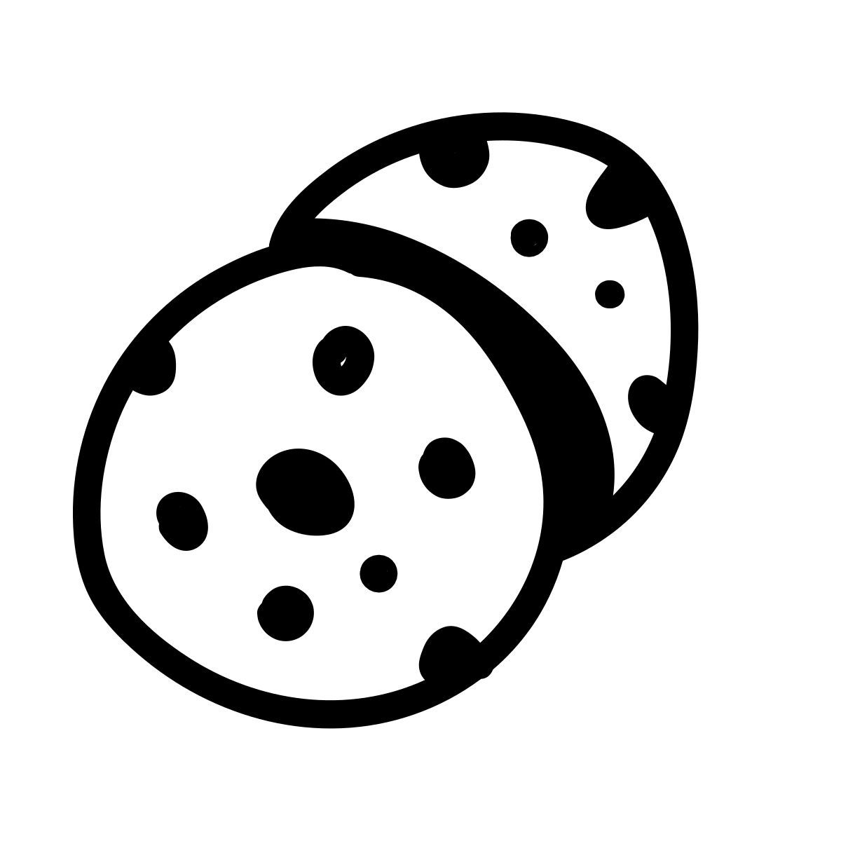 doodle line style cookies icon