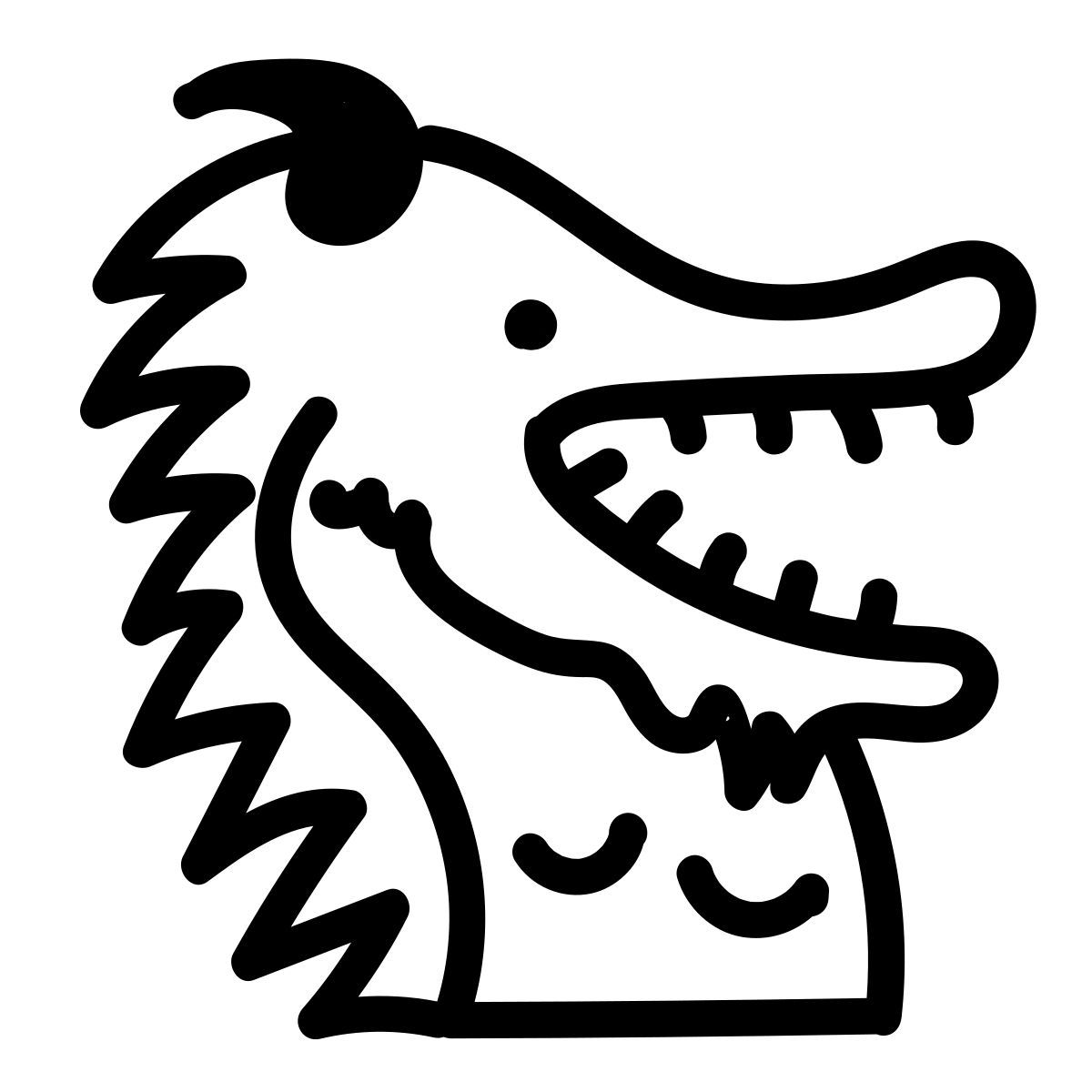 doodle line style dragon icon