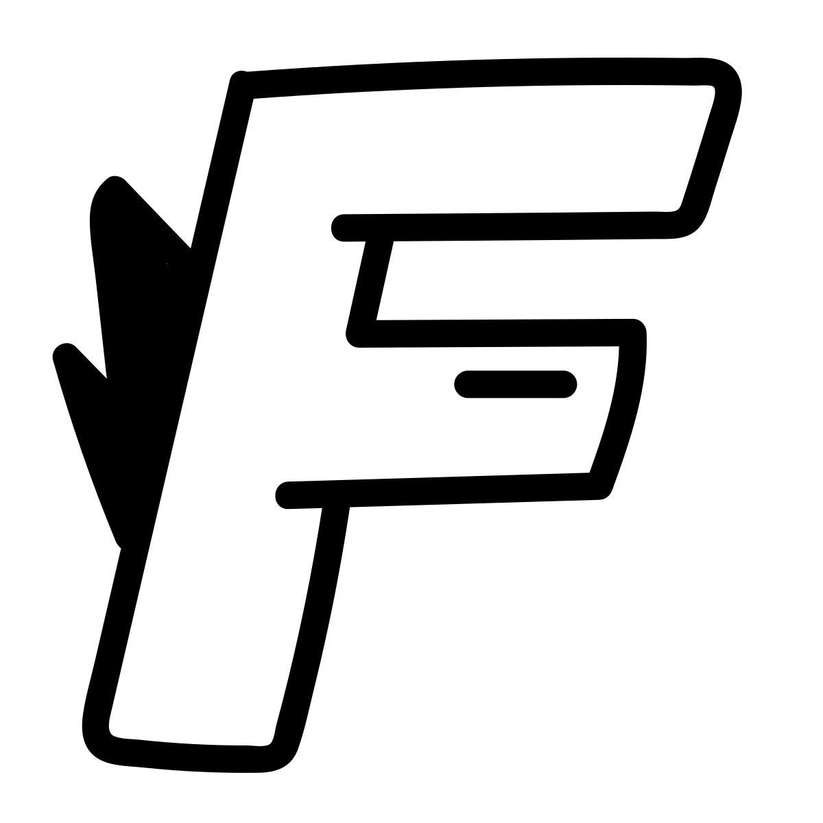 doodle line style f icon