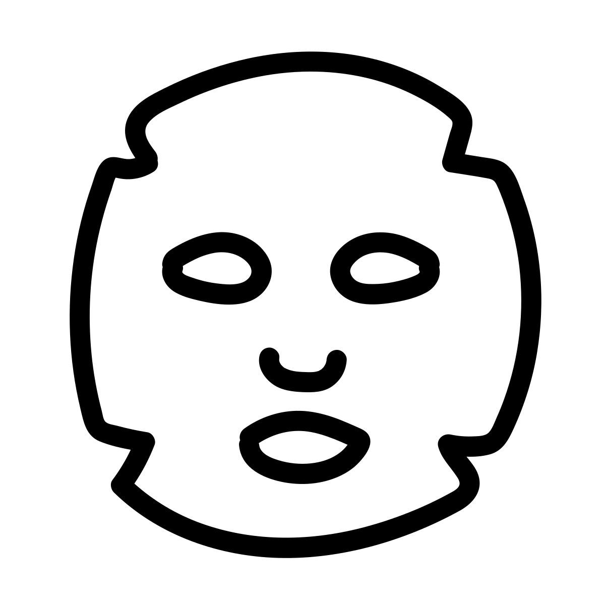 doodle line style facemask icon