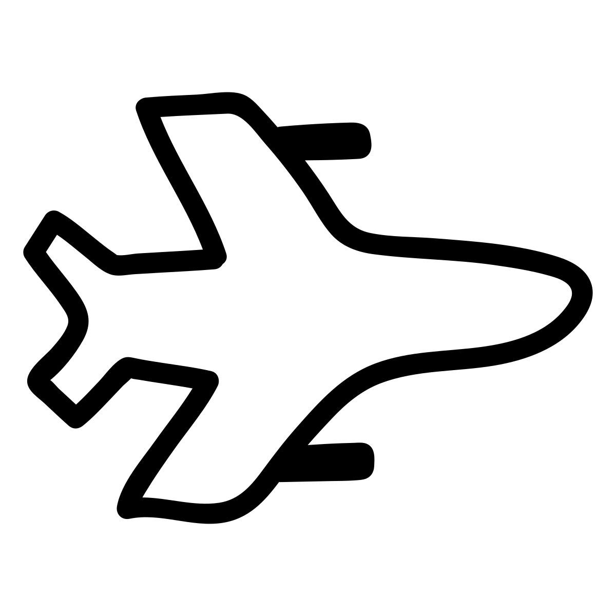 doodle line style kampfjet icon