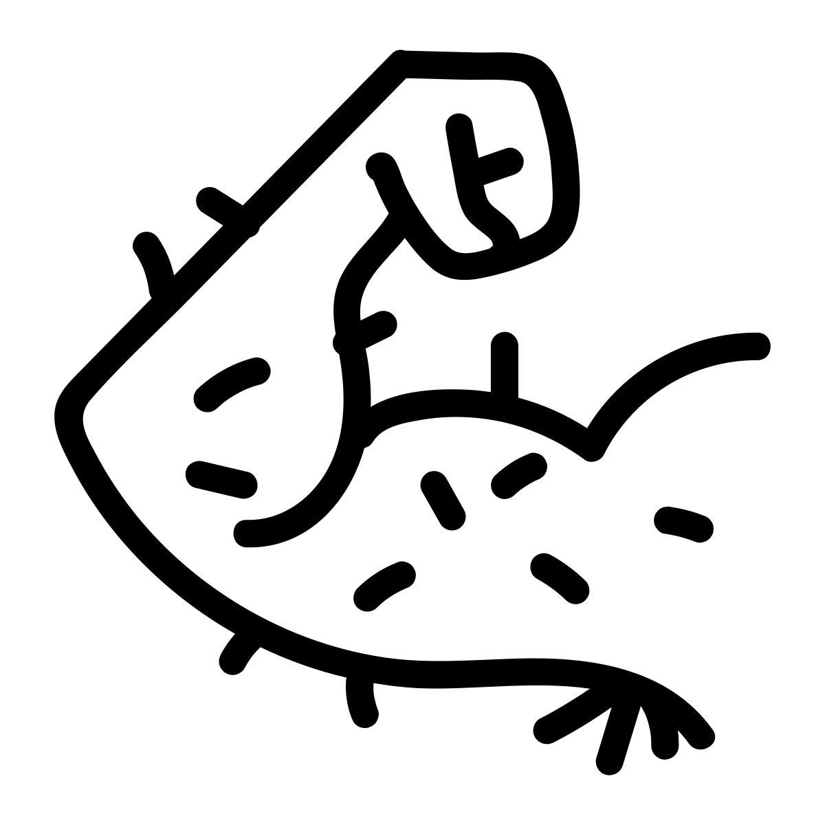 doodle line style flessione del bicipite icon