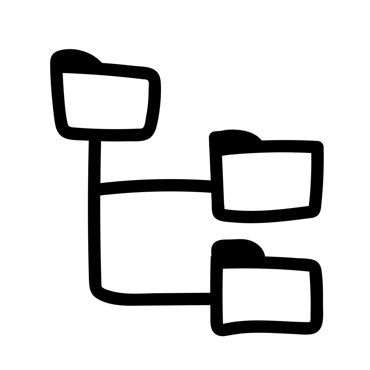 doodle line style árbol de carpetas icon