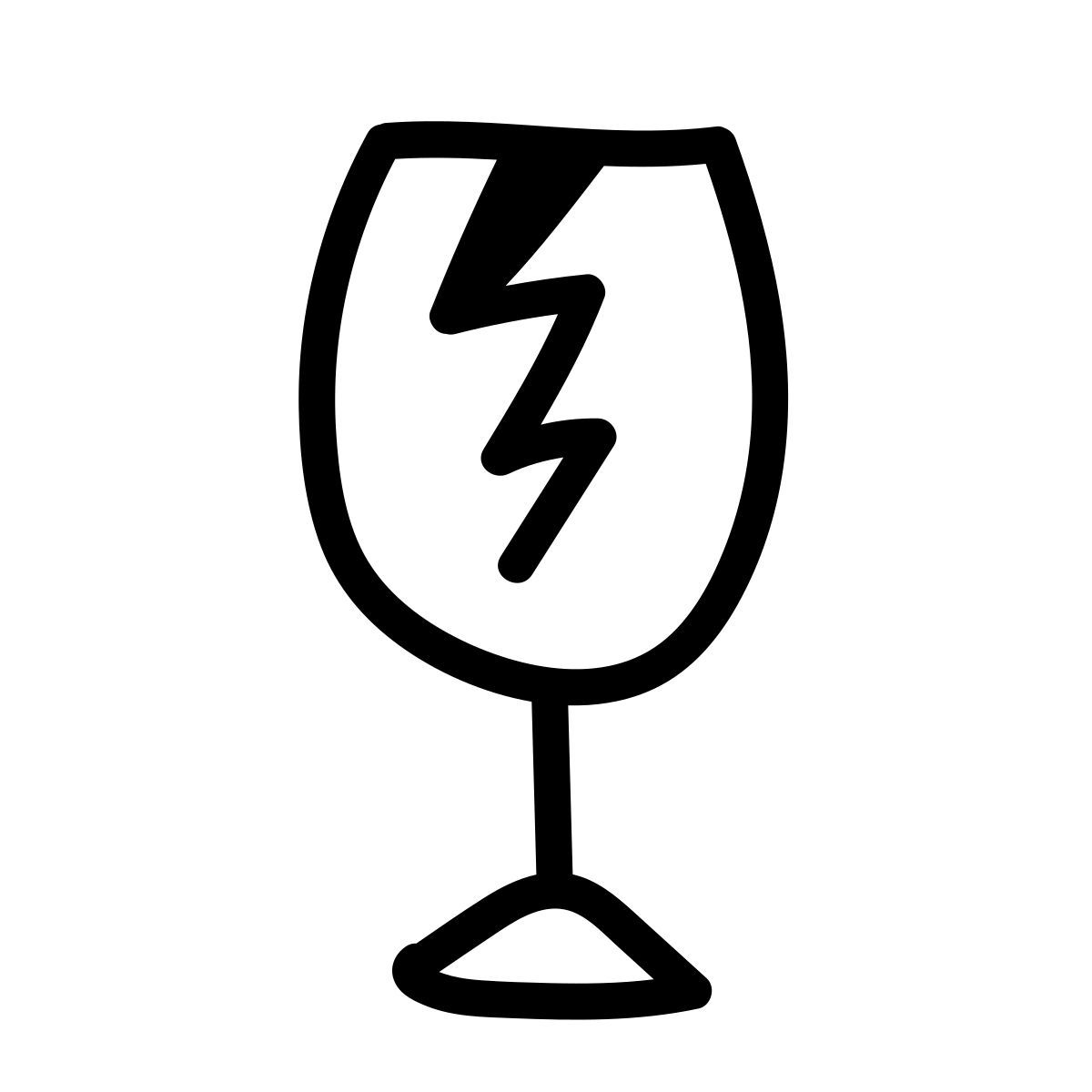 doodle line style fragile icon