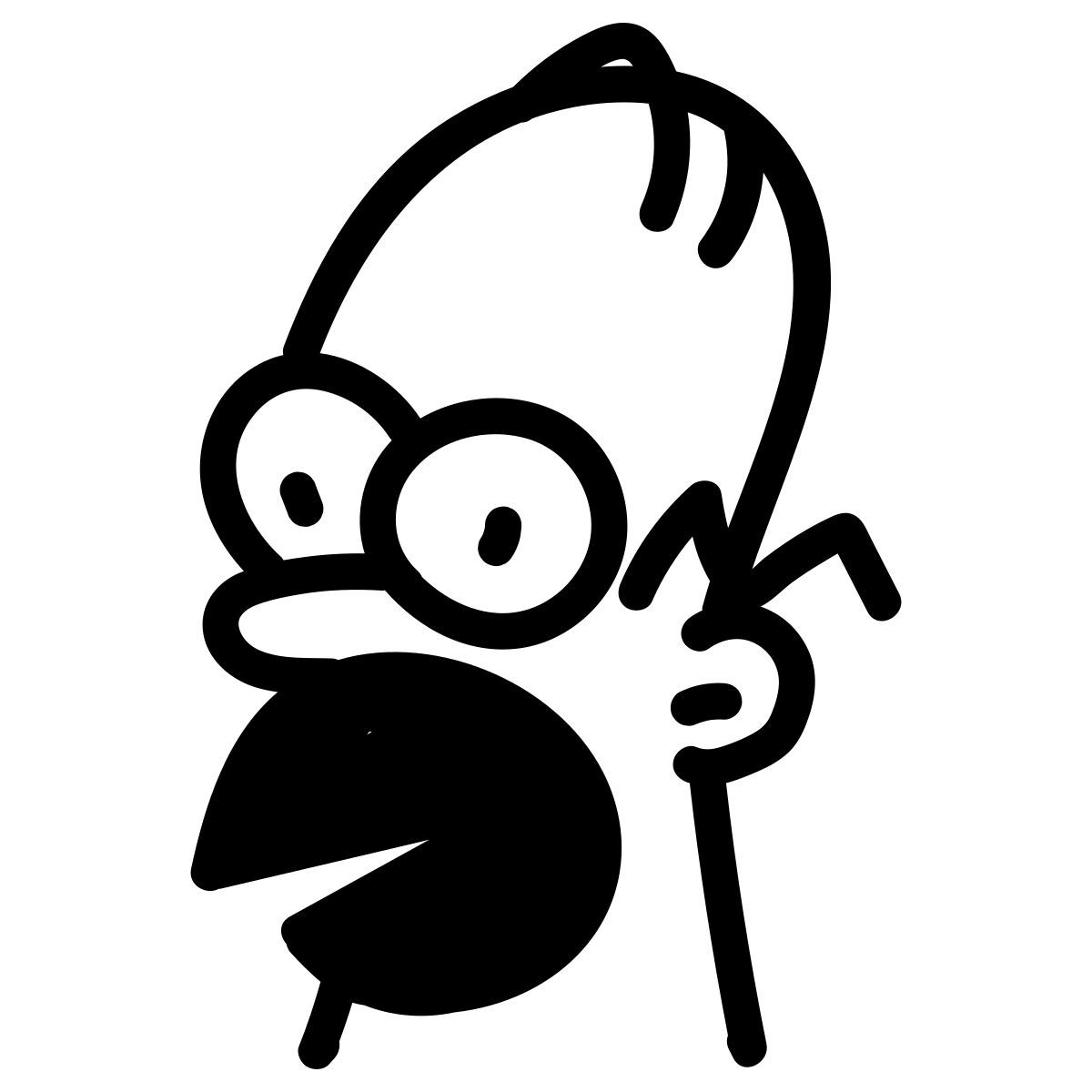 doodle line style homer simpson icon