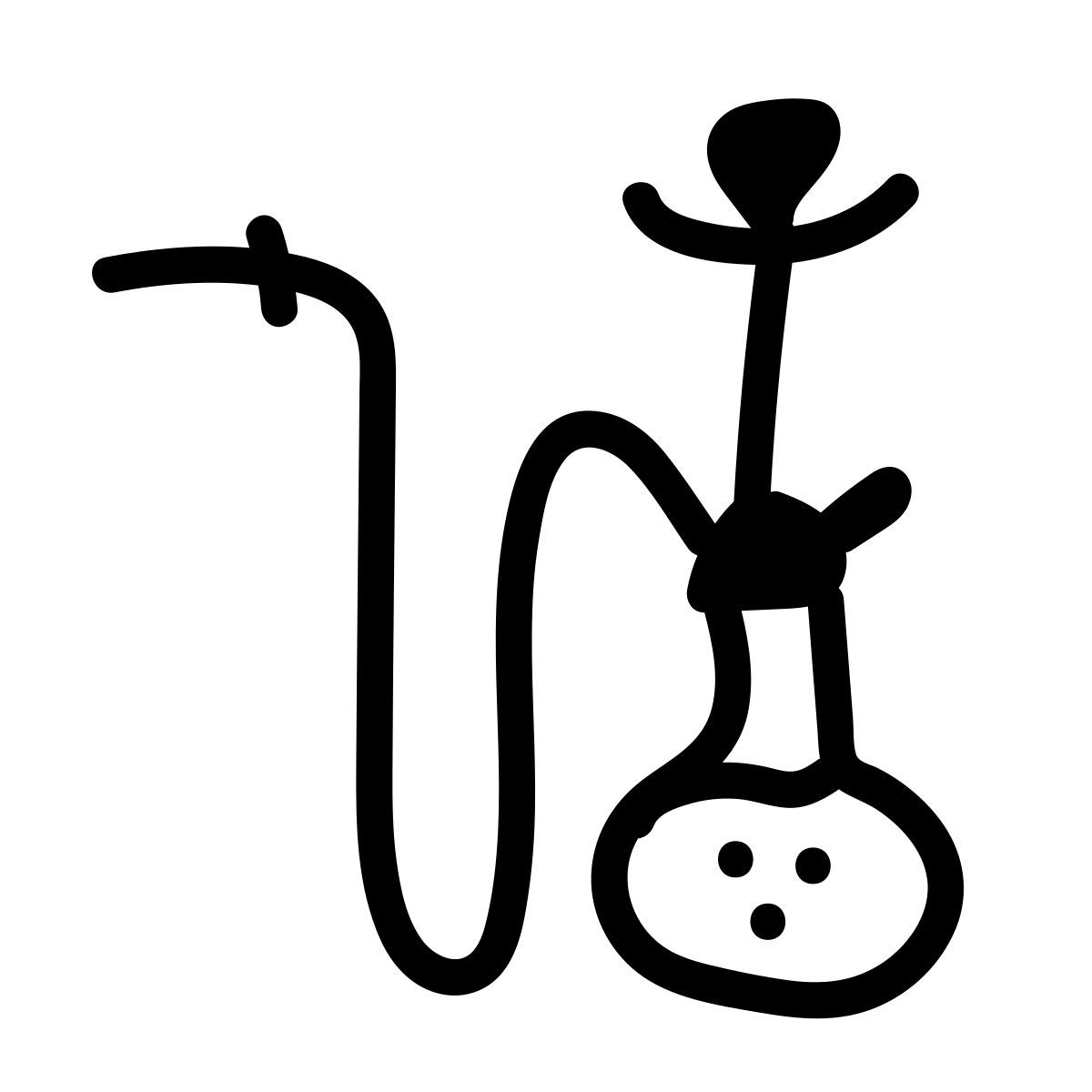 doodle line style wasserpfeife icon