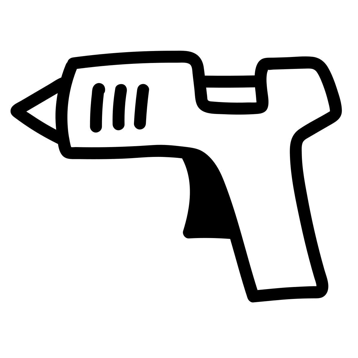 doodle line style pistola per colla a caldo icon