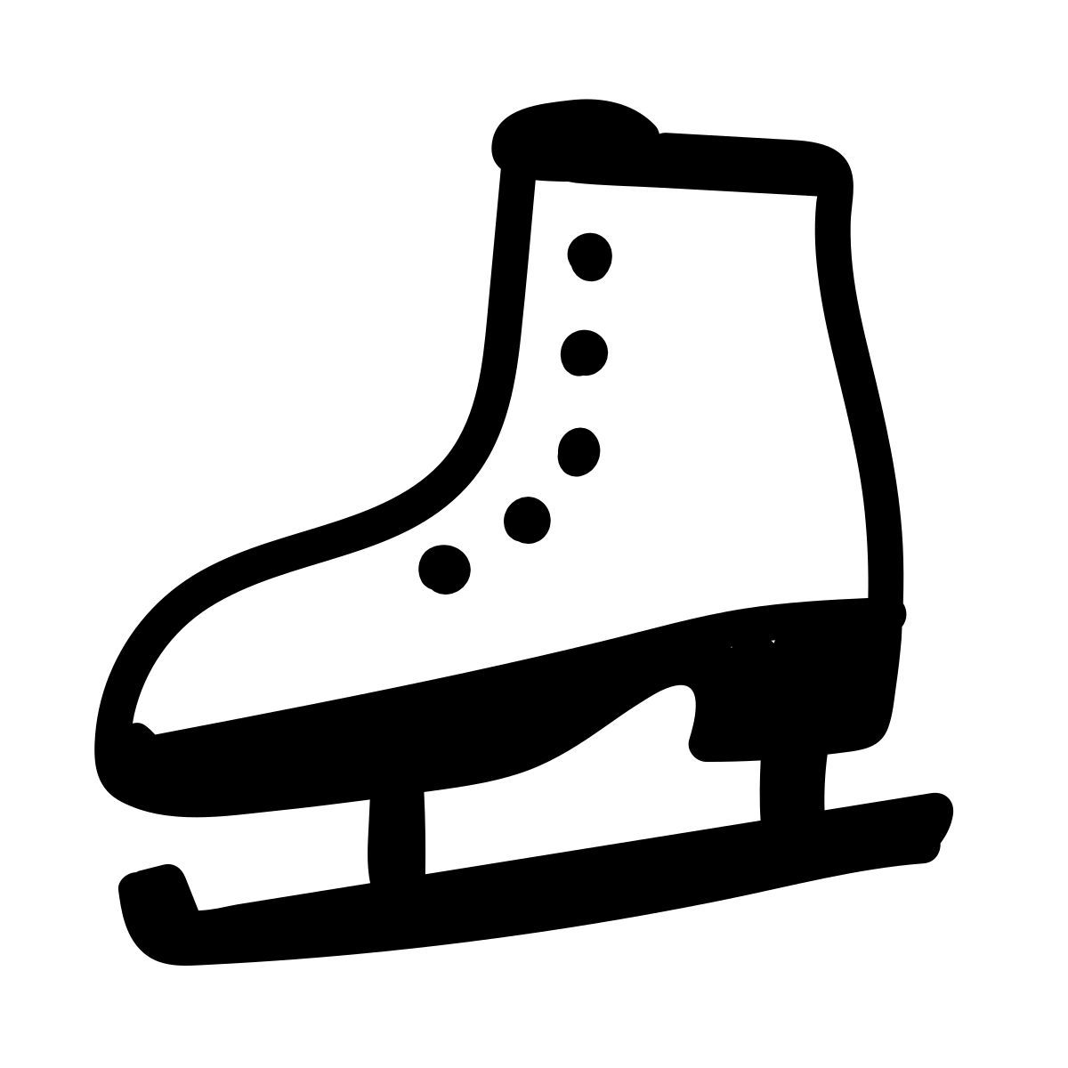 doodle line style patín de hielo icon