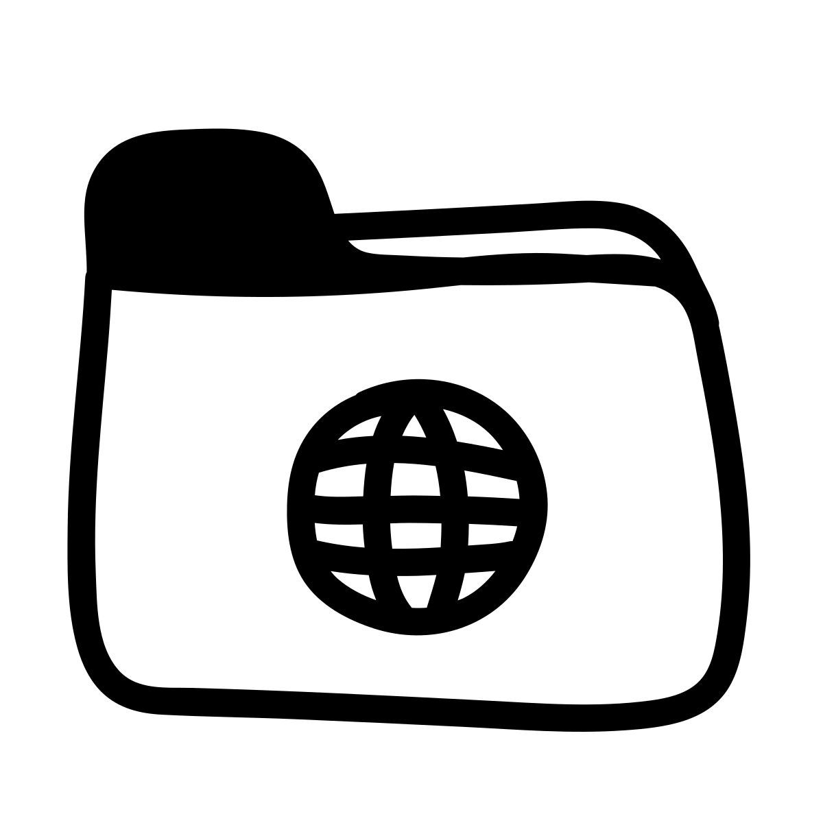 doodle line style ordner "internet" icon