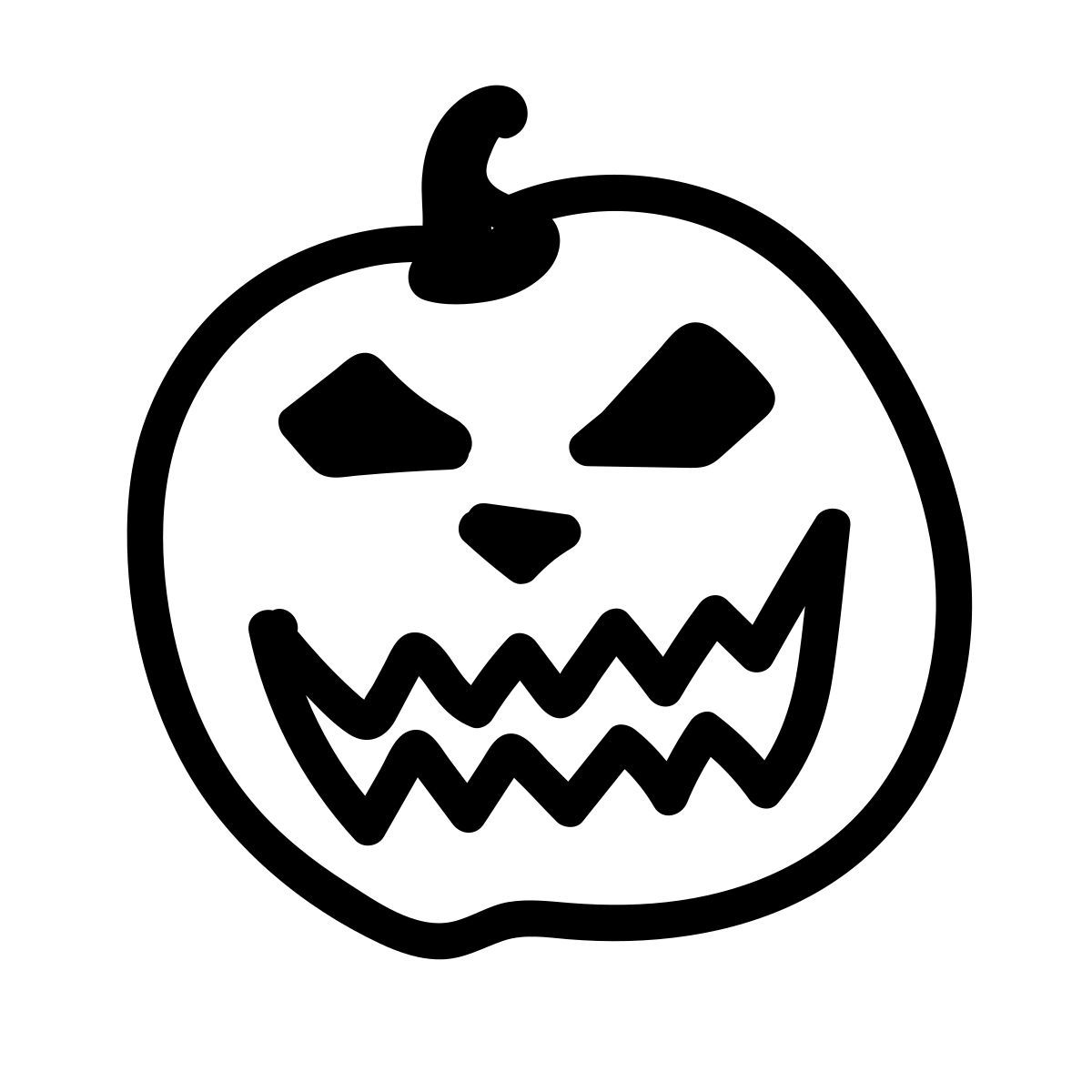 doodle line style jack o'lantern icon