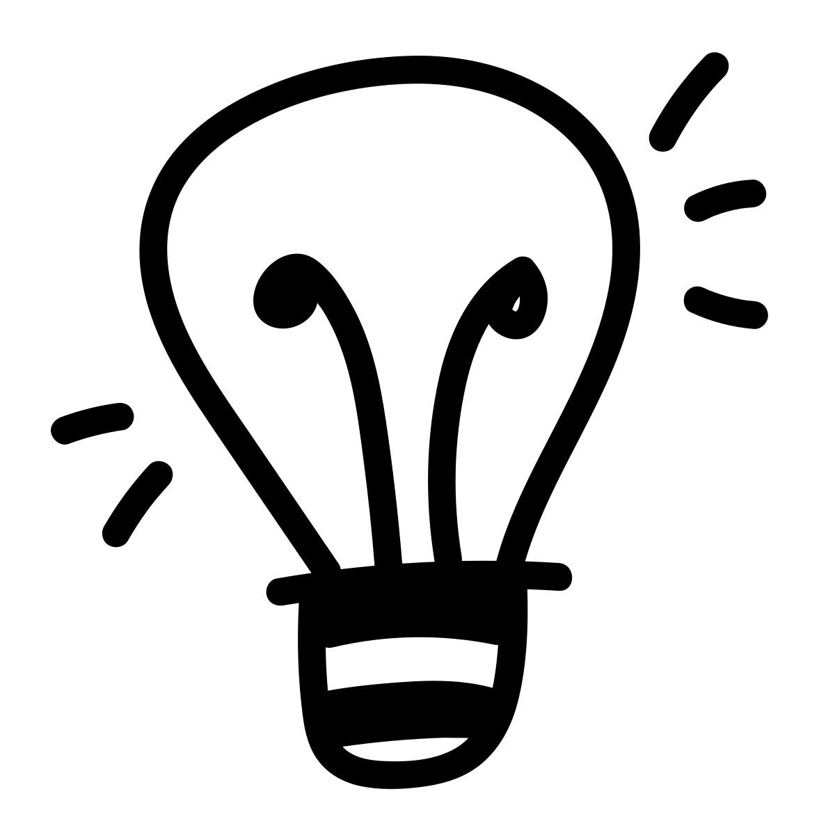 doodle line style licht an icon