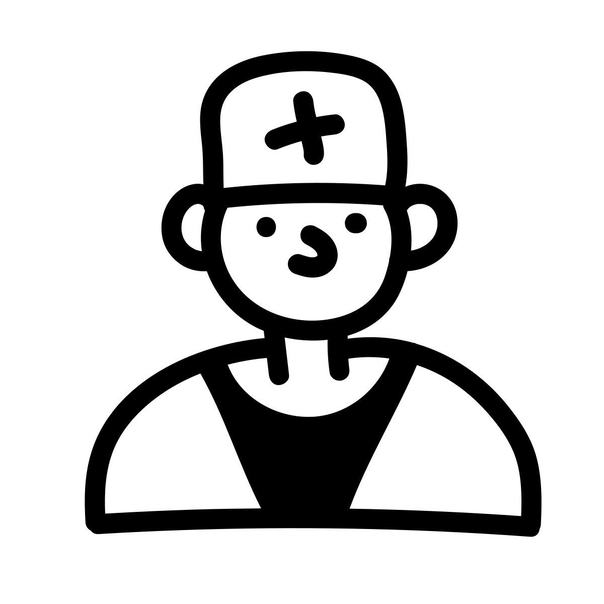 doodle line style 医学博士 icon