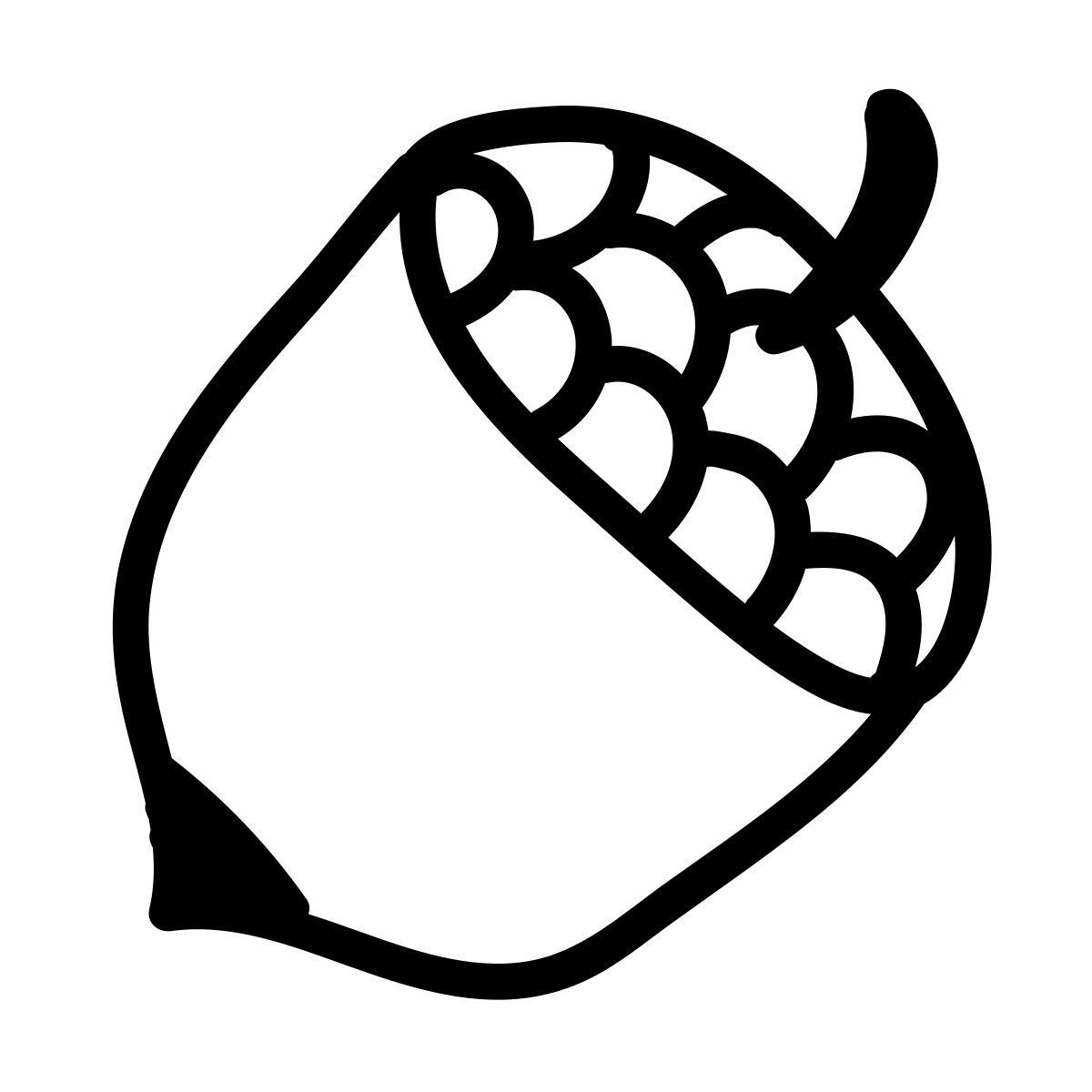 doodle line style nut icon