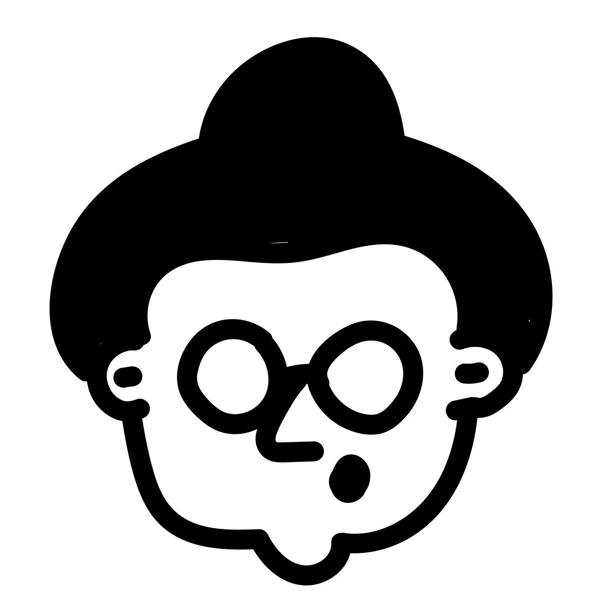 doodle line style 老奶奶 icon