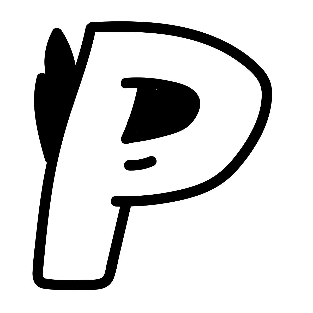doodle line style p icon