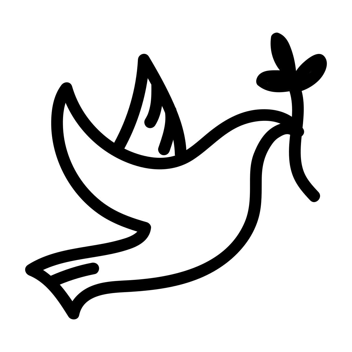 doodle line style peace pigeon icon
