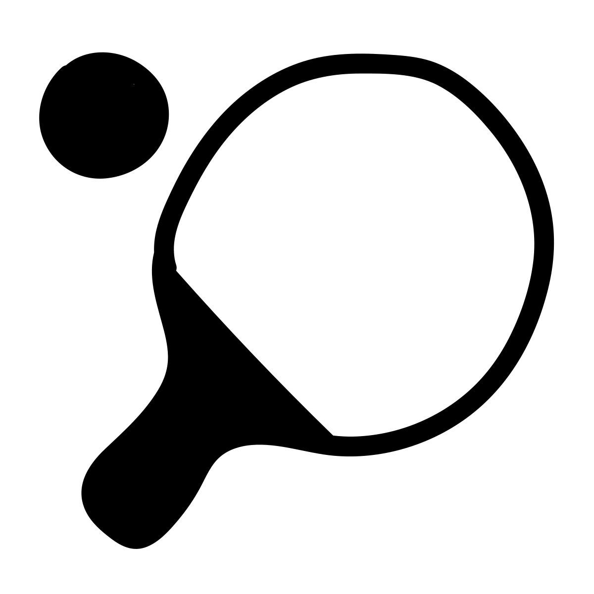doodle line style ping pong icon