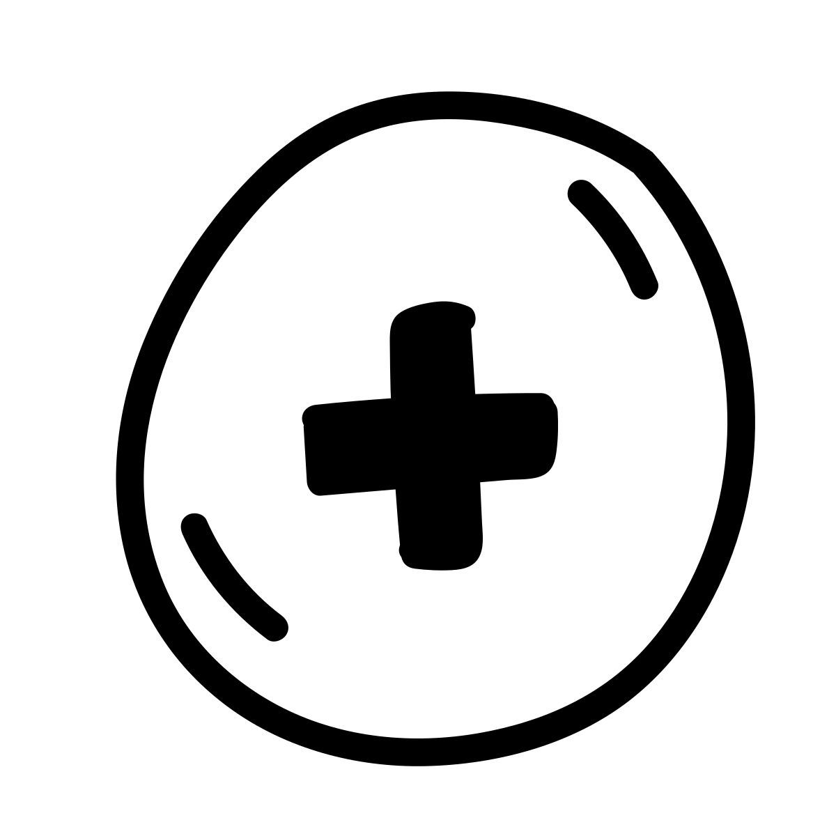 doodle line style más icon