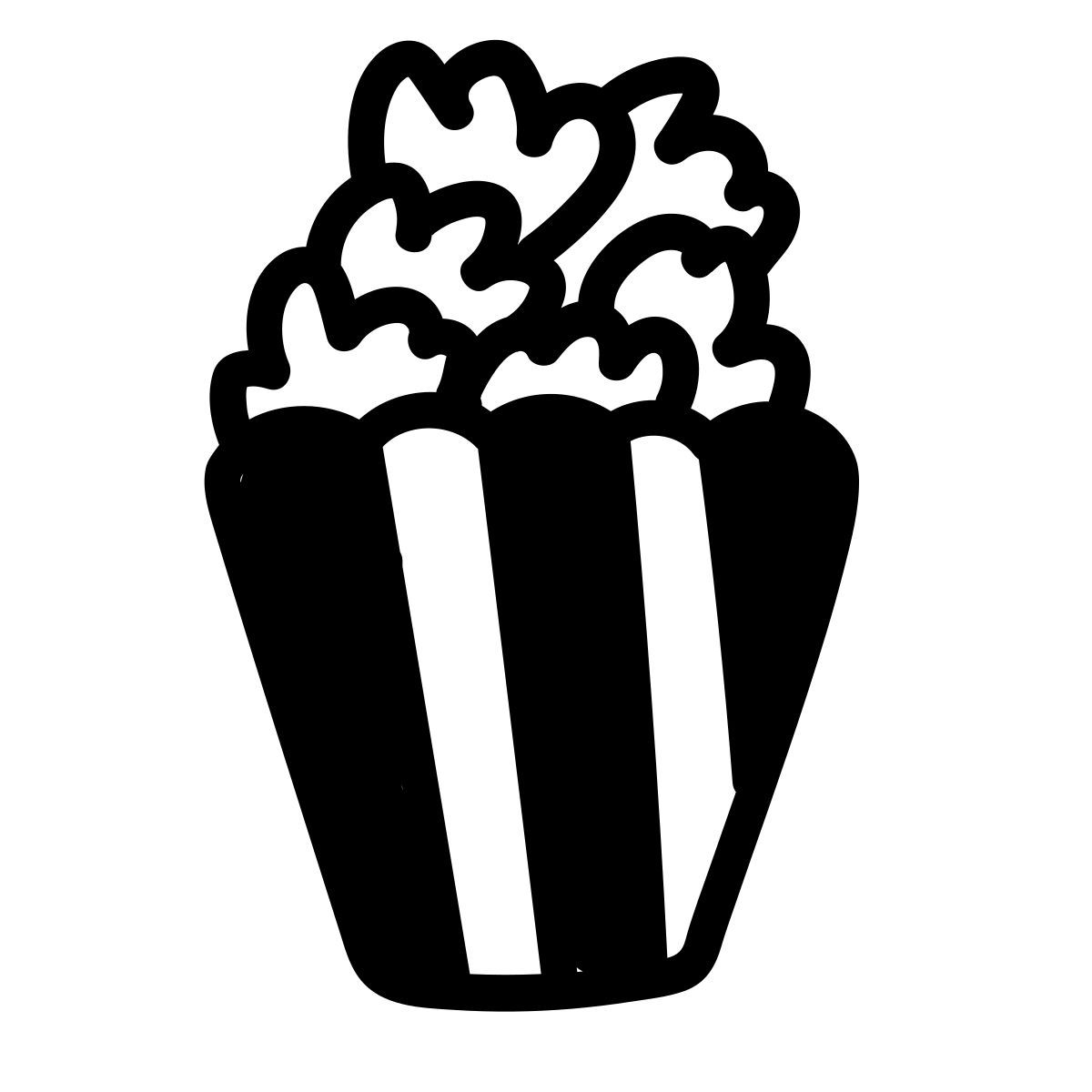 doodle line style popcorn icon